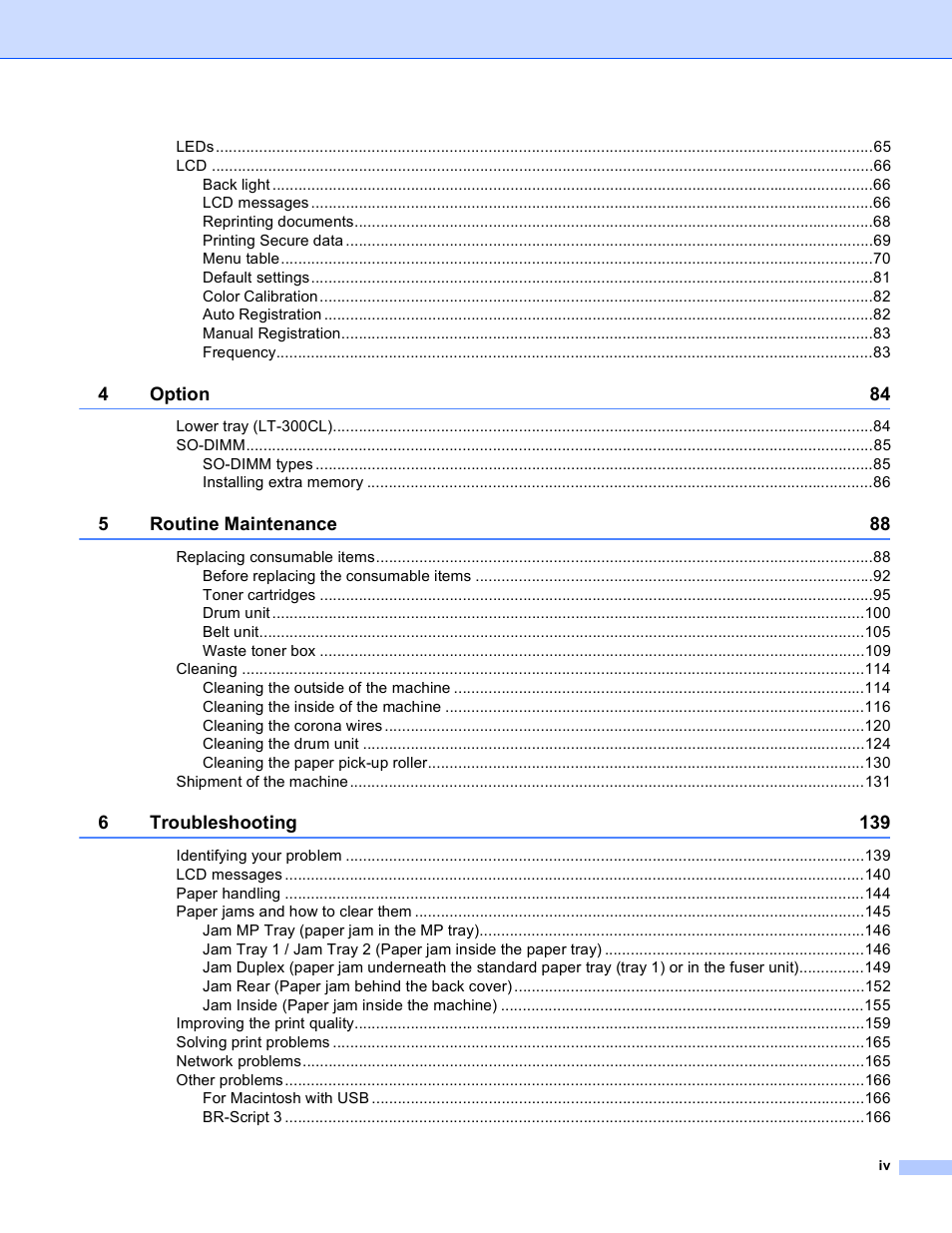 Brother HL 4150CDN User Manual | Page 5 / 199
