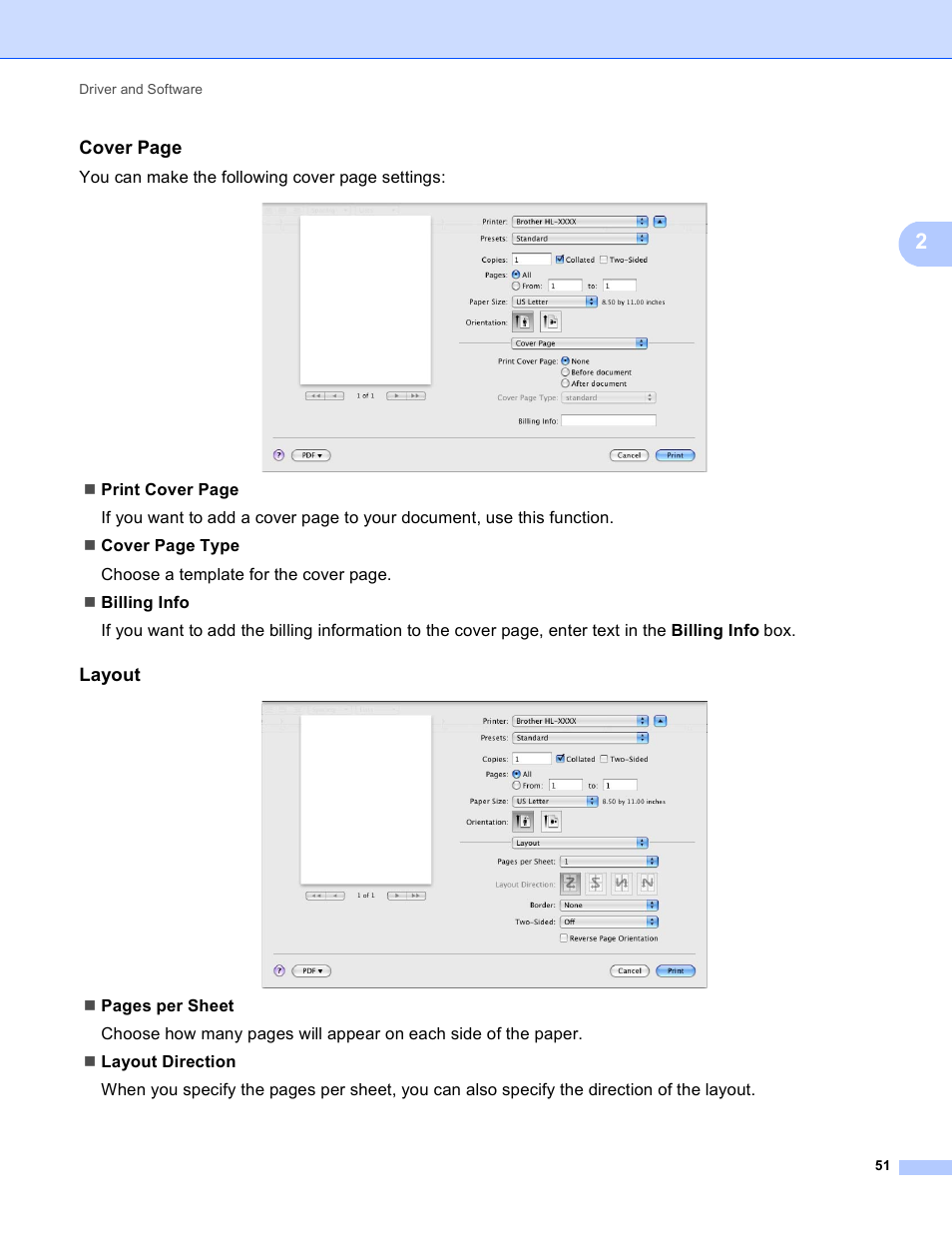 Layout, Cover page | Brother HL 4150CDN User Manual | Page 57 / 199
