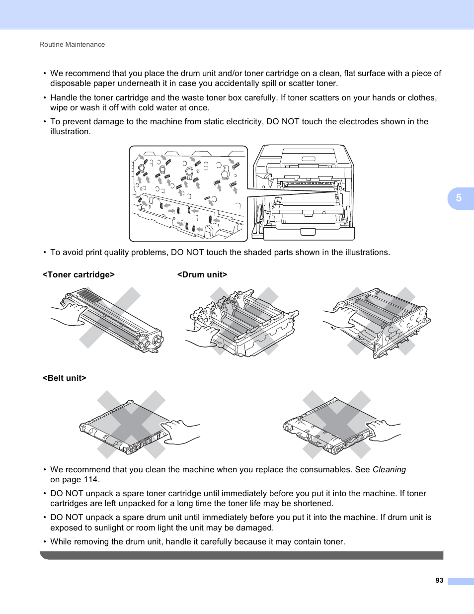 Toner cartridge> <drum unit, Belt unit | Brother HL 4150CDN User Manual | Page 99 / 199