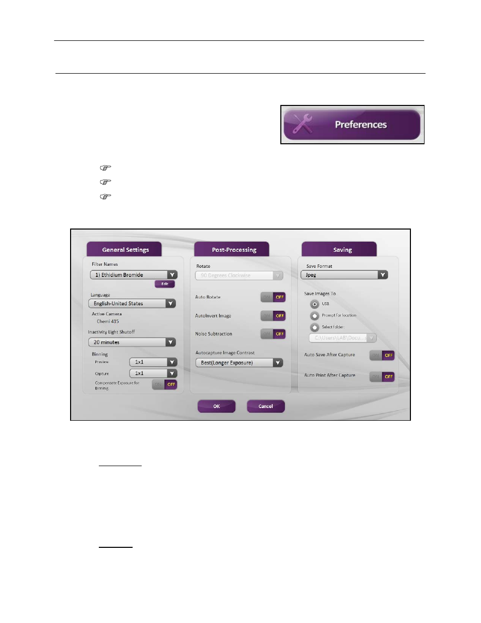 Touch screen interface, Setting user preferences | UVP ChemiDoc-It TS2 Imagers User Manual | Page 14 / 25