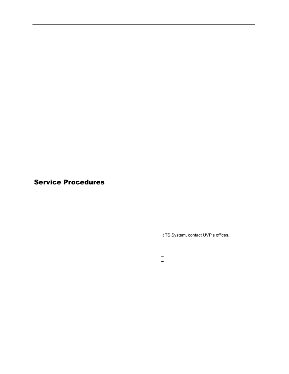 Service procedures, Image focusing, Return procedure | Replacement parts and accessories | UVP GelDoc-It TS Imaging System User Manual | Page 12 / 14