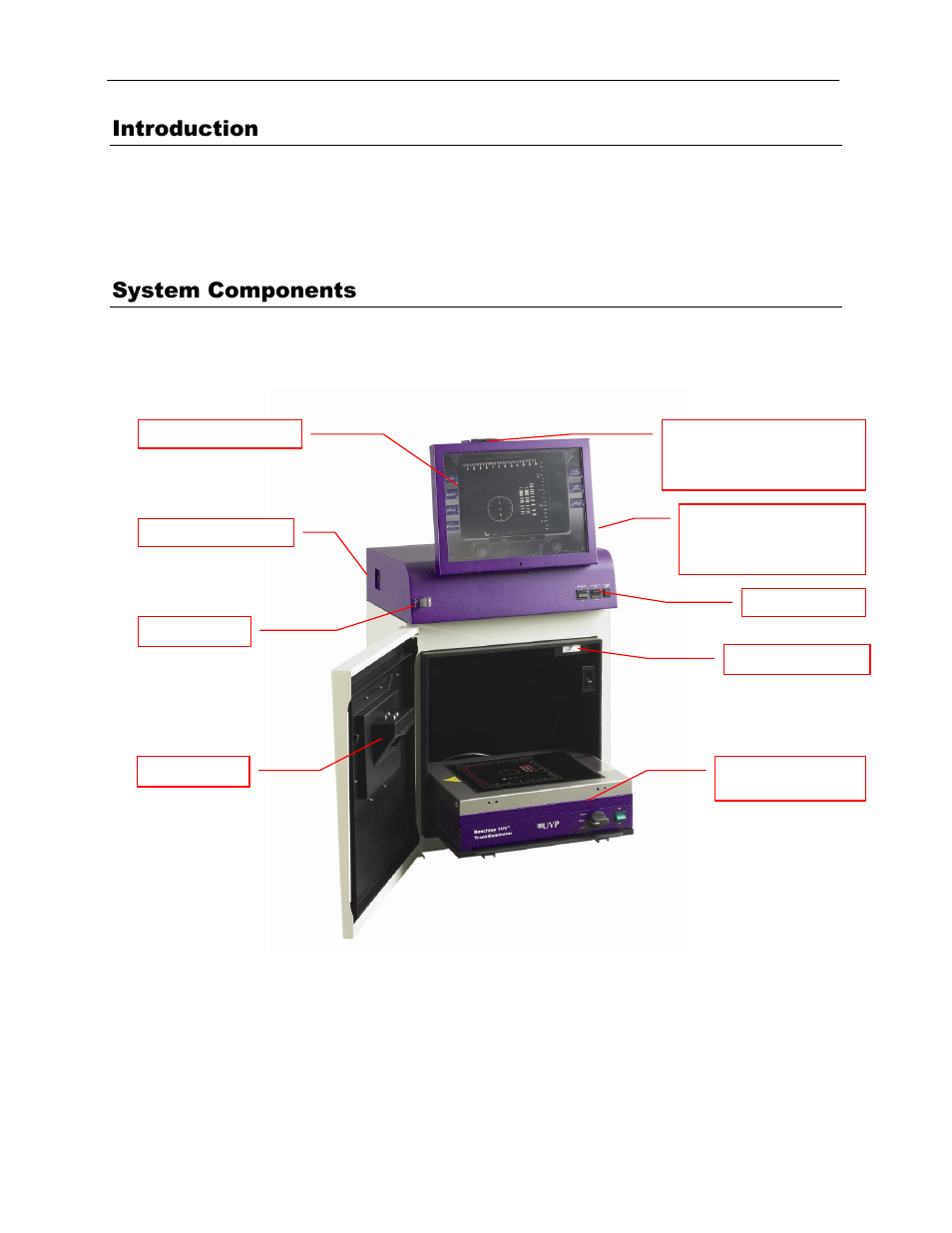 Introduction, System components | UVP GelDoc-It TS Imaging System User Manual | Page 2 / 14