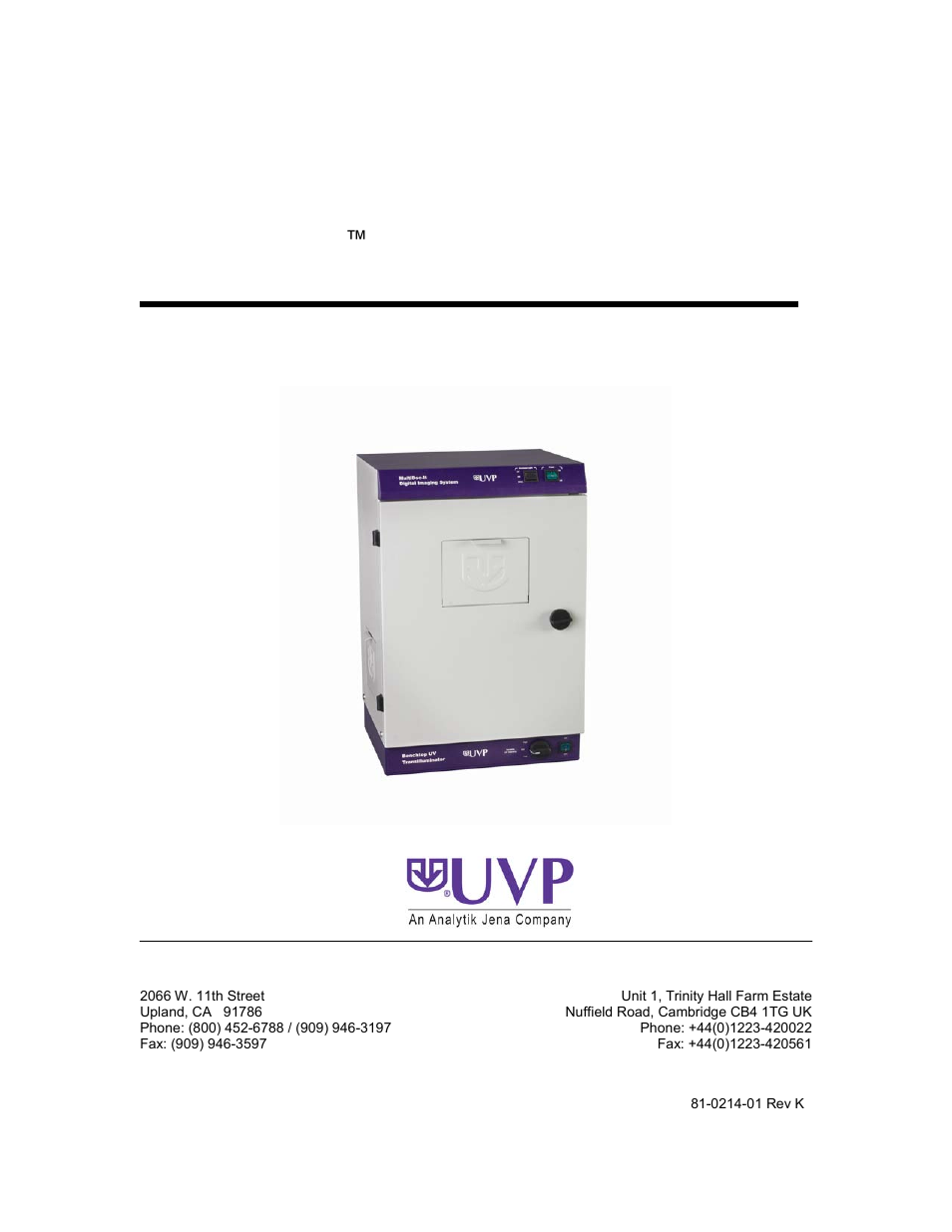 UVP MultiDoc-It Imaging System User Manual | 10 pages