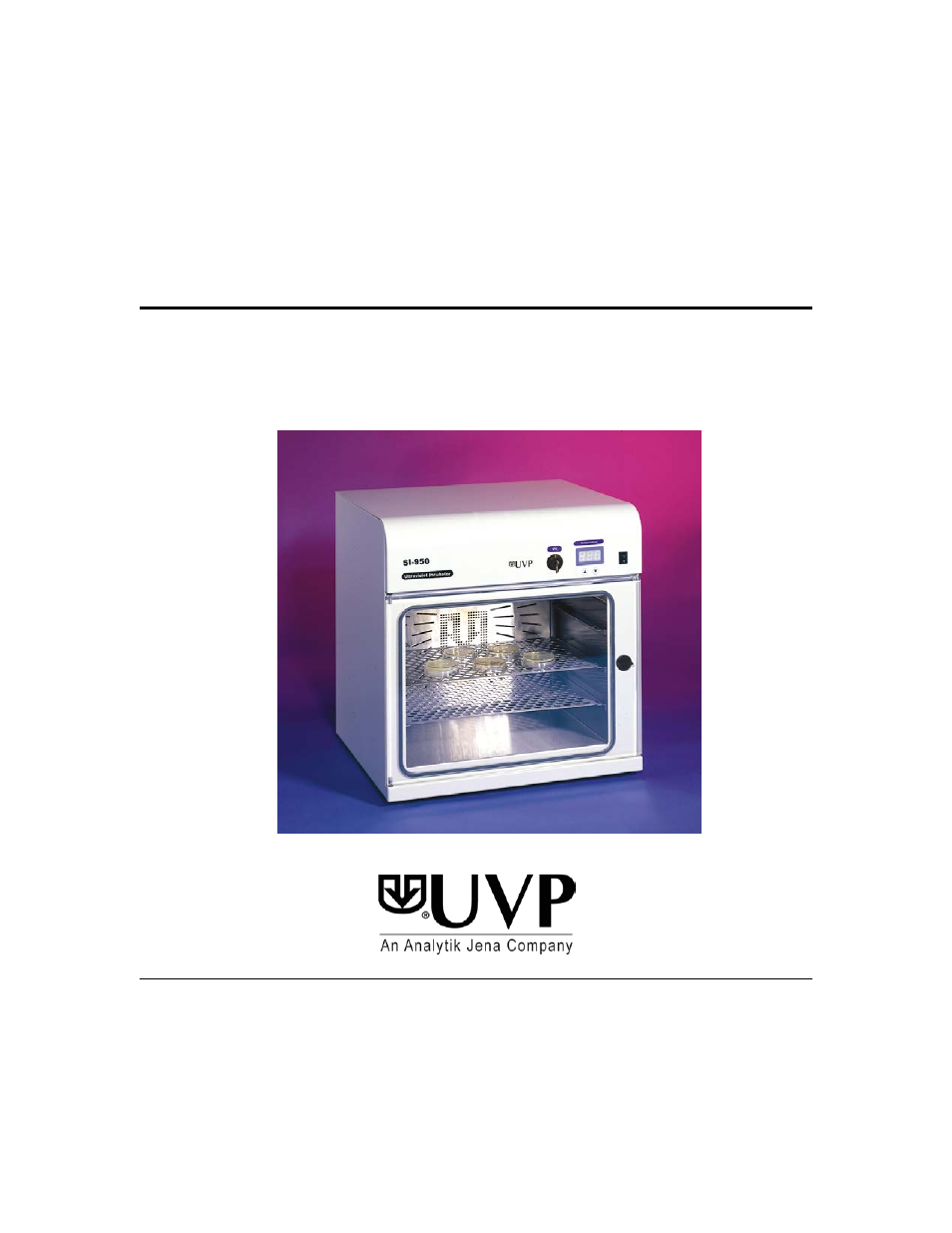 UVP SI-950 Ultraviolet Incubator User Manual | 6 pages