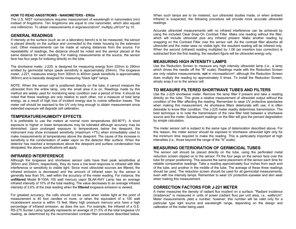 UVP J-225 BLAK-RAY User Manual | Page 2 / 2