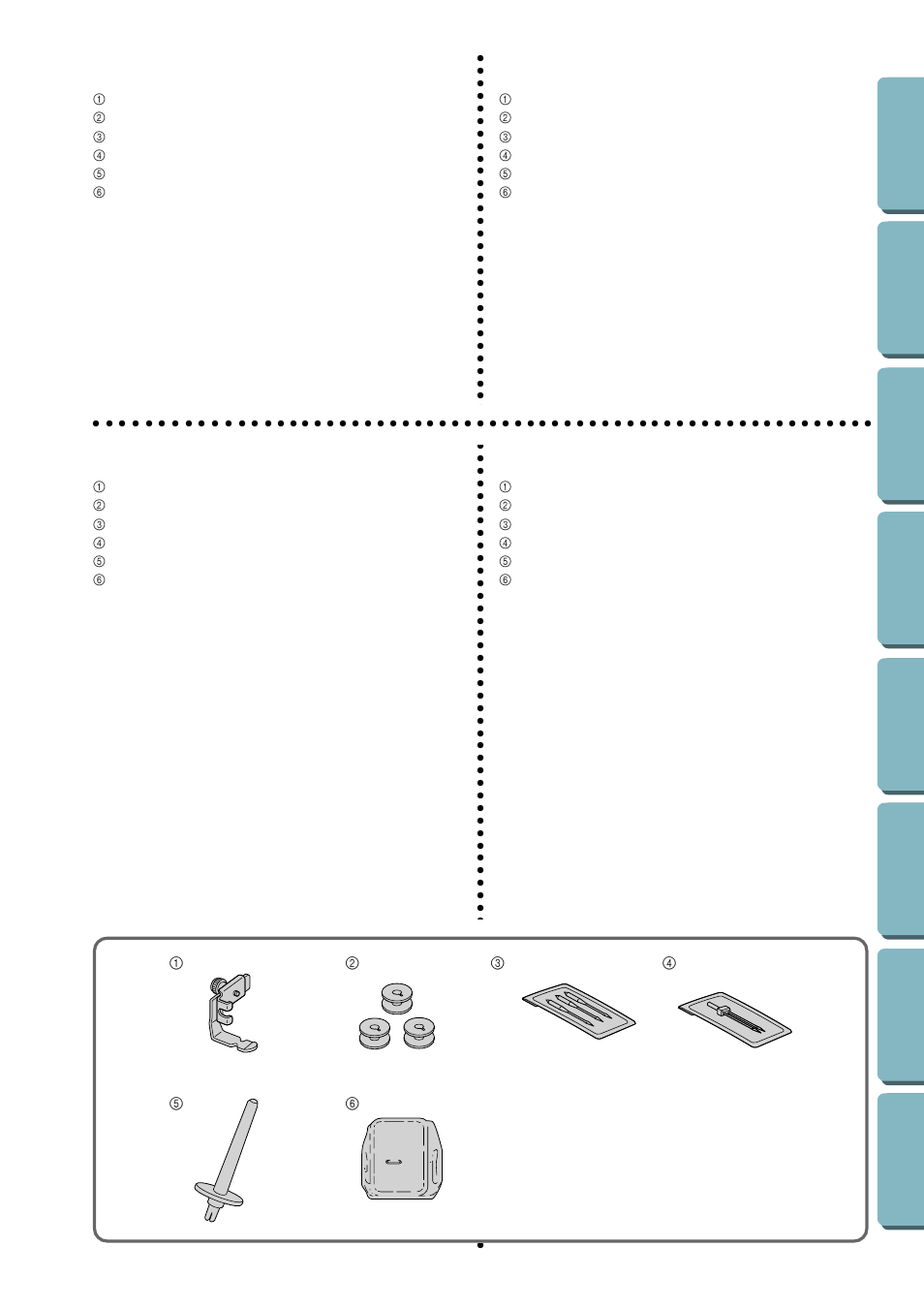 Accessories, Accessoires, Accesorios | Acessórios | Brother LS-1717 User Manual | Page 13 / 82