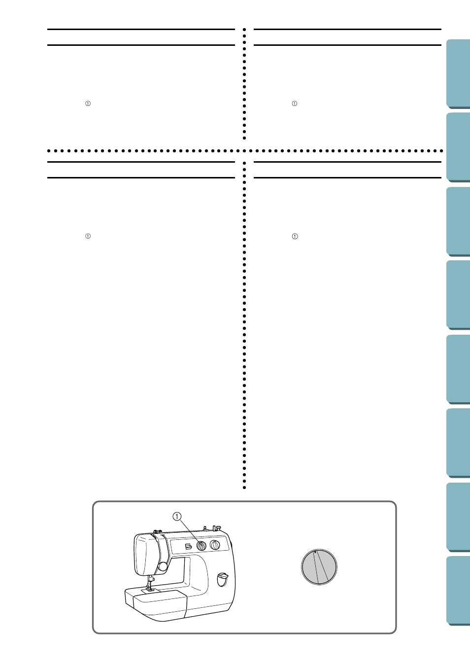 Stitch width knob, Sélecteur de largeur de point, Selector del ancho de puntada | Seletor de largura do ponto | Brother LS-1717 User Manual | Page 21 / 82