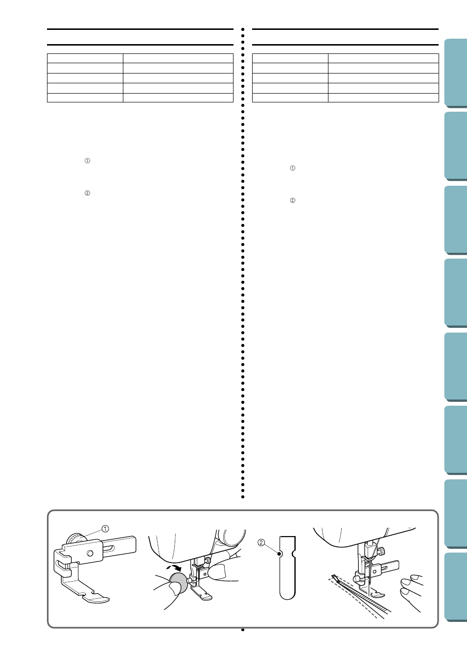 Using attachments and applications, Zipper insertion, Using a | Chments, And applica, Tions, Coudre une fermeture | Brother LS-1717 User Manual | Page 52 / 82