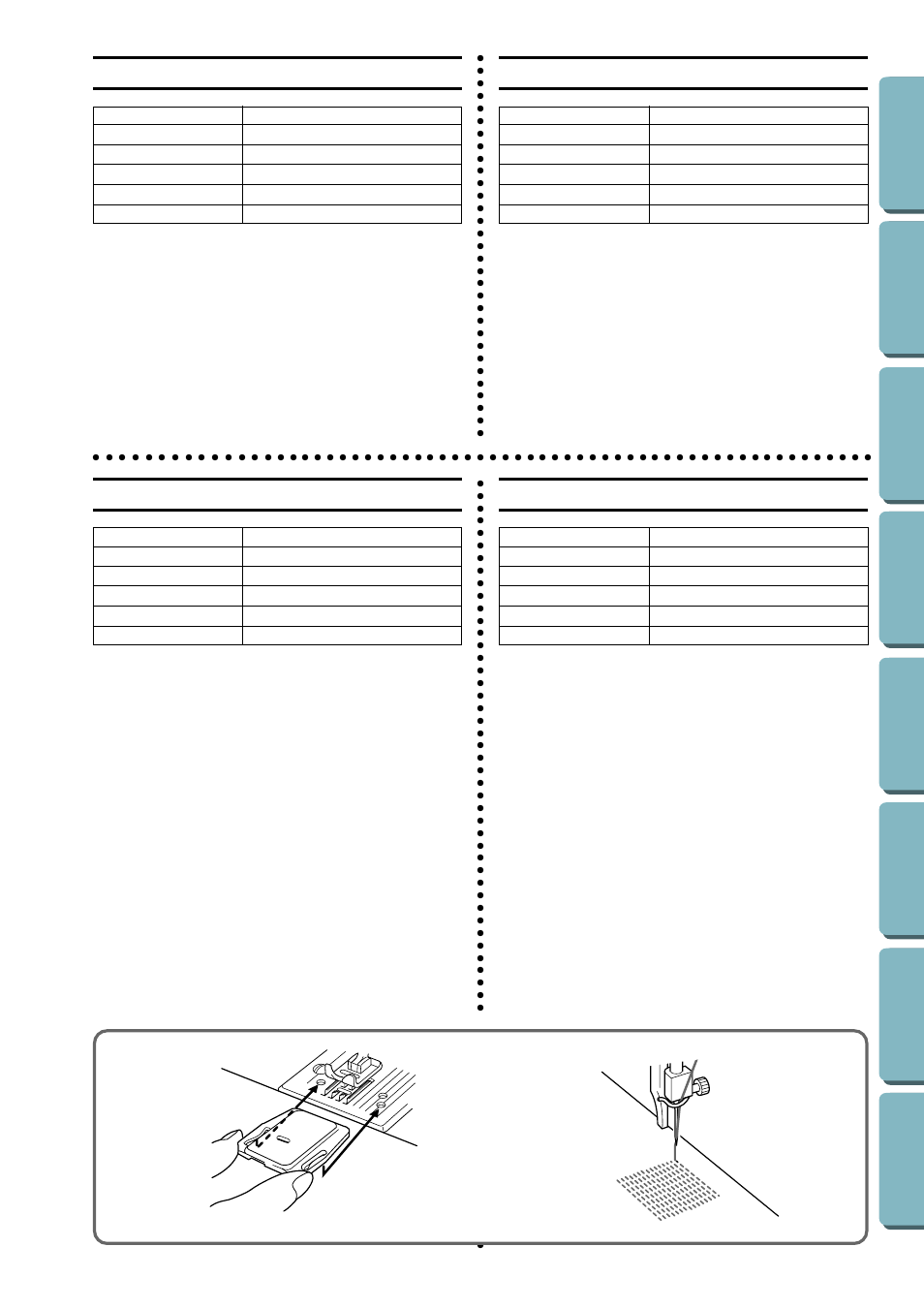 Darning, Reprisage, Zurcido | Remendos | Brother LS-1717 User Manual | Page 55 / 82
