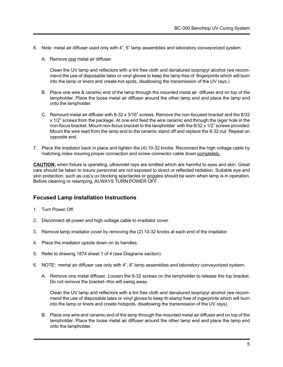 UVP Benchtop Curing System User Manual | Page 6 / 21