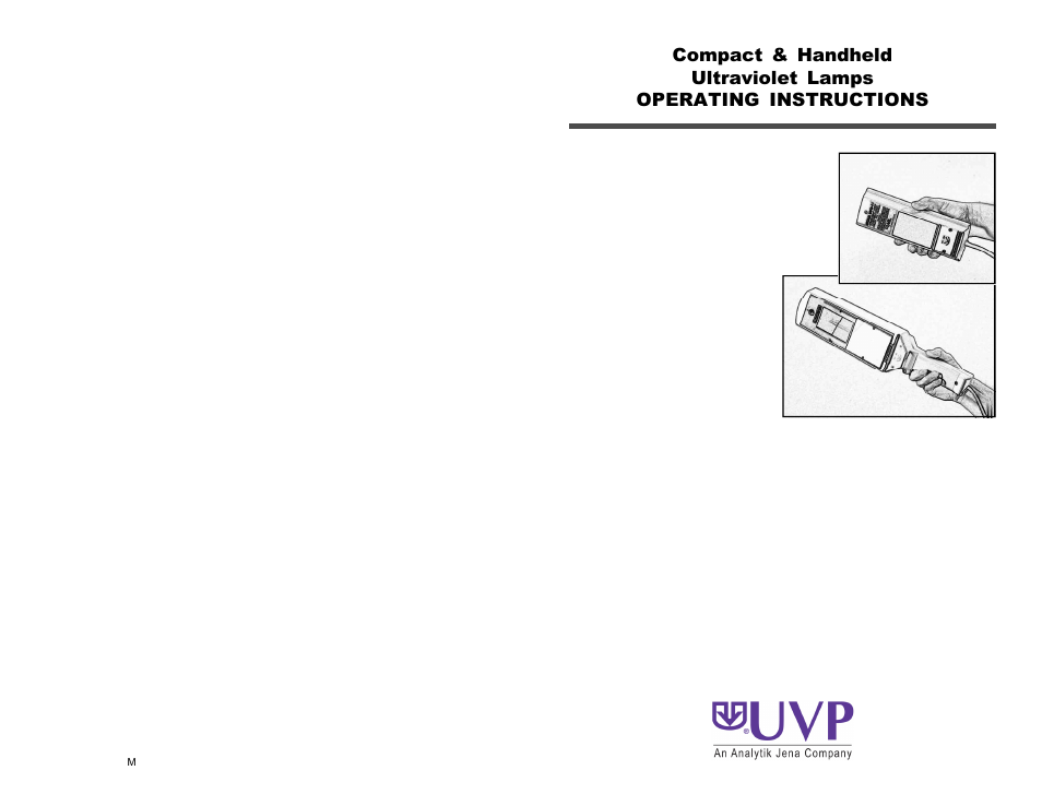 UVP Handheld UV lamps User Manual | 2 pages