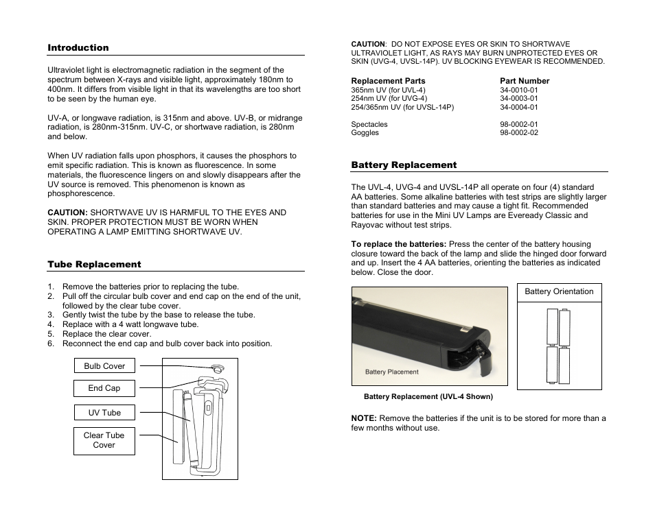 UVP Blak-Ray and Mineralight Mini UV Lamps User Manual | Page 2 / 2