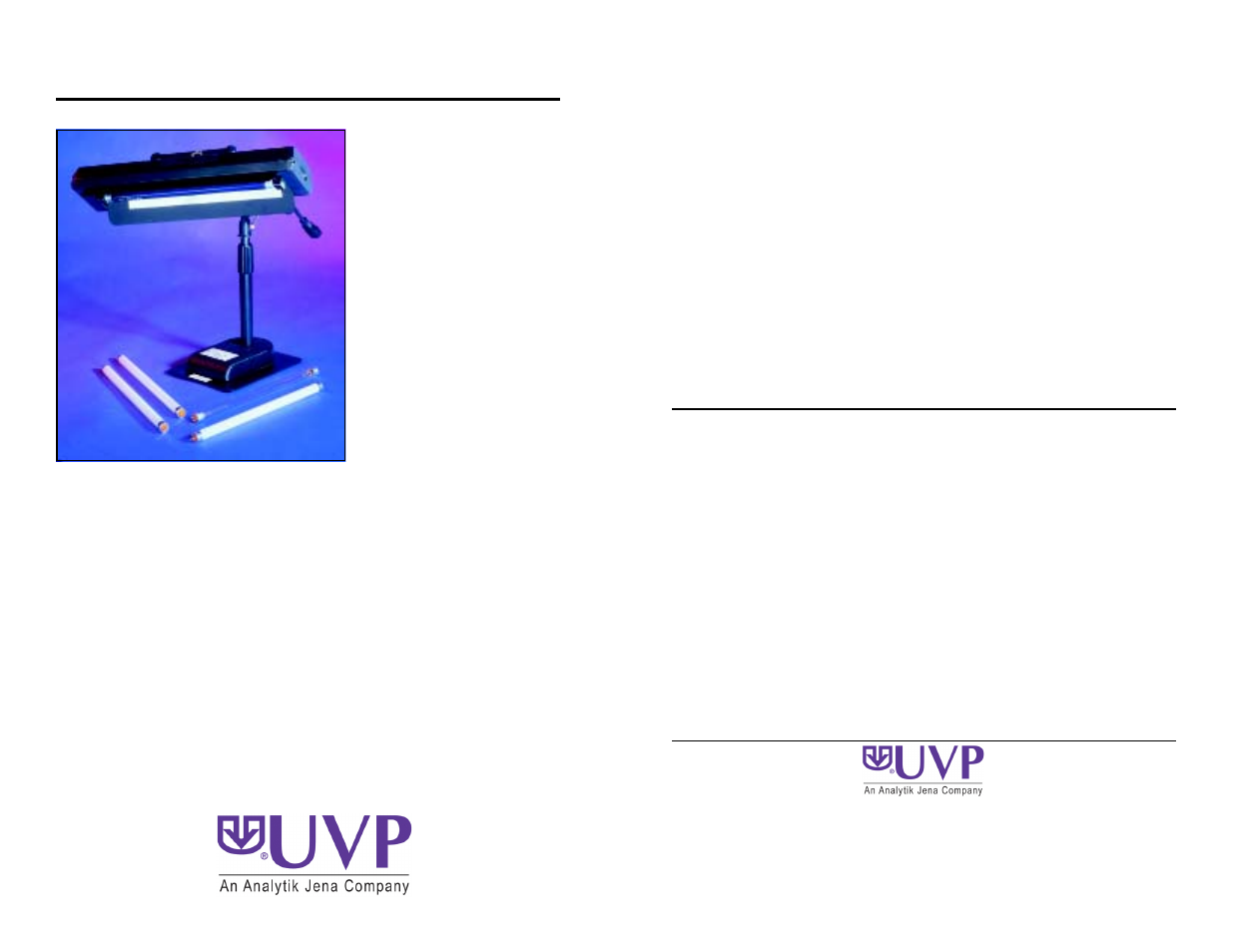 UVP Multiple-Ray Lamp User Manual | 1 page