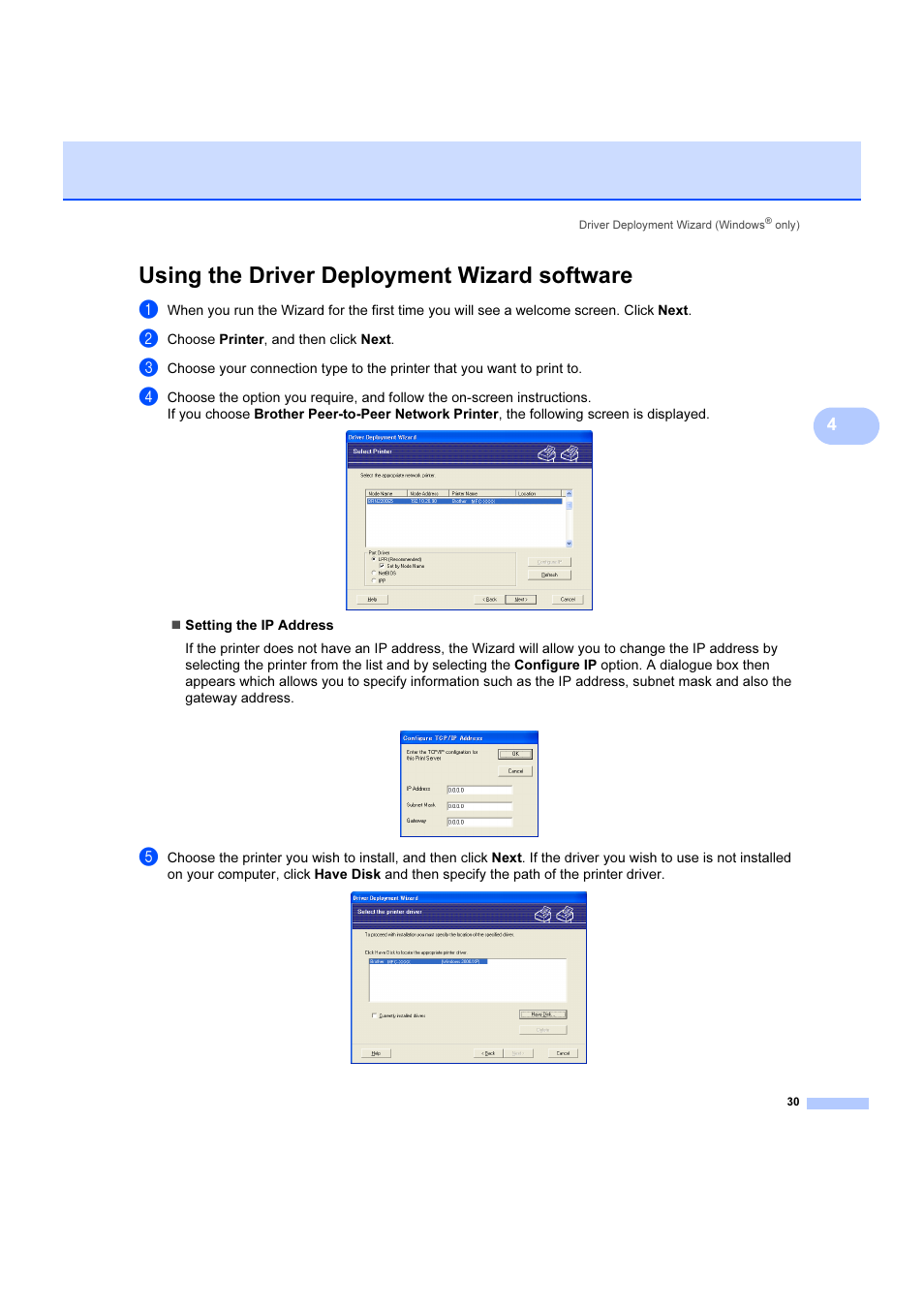 Using the driver deployment wizard software | Brother DCP 9040CN User Manual | Page 36 / 102
