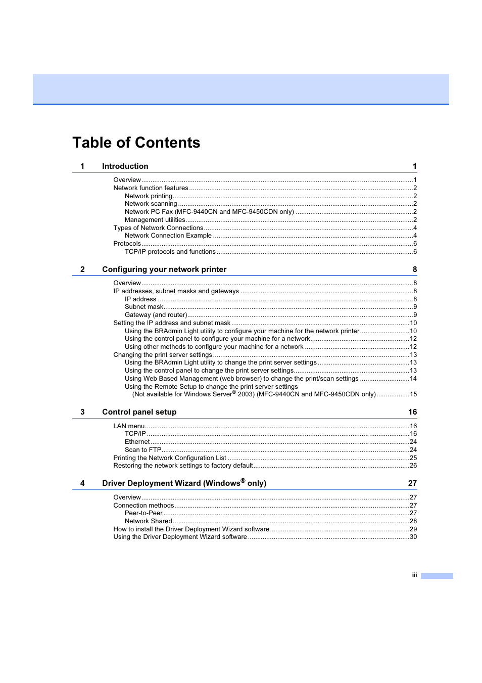 Brother DCP 9040CN User Manual | Page 4 / 102