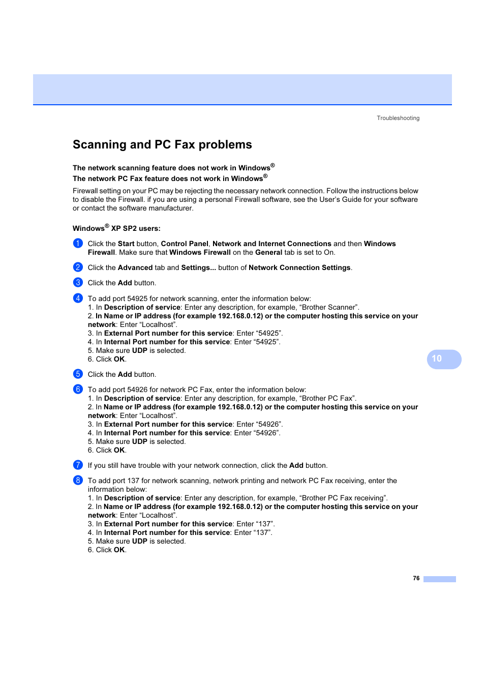 Scanning and pc fax problems | Brother DCP 9040CN User Manual | Page 82 / 102