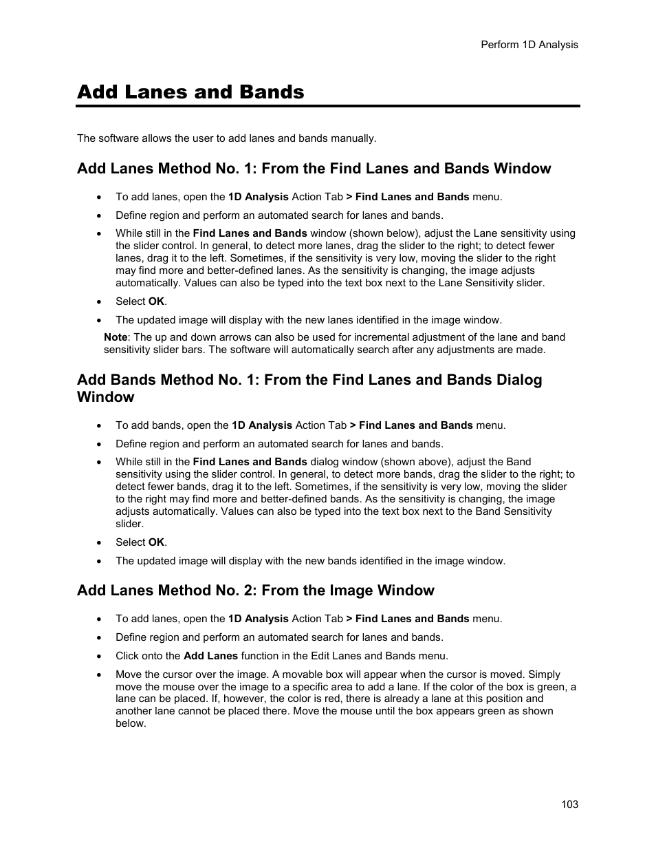 Add lanes and bands, Add lanes method no. 2: from the image window | UVP Life Science User Manual | Page 117 / 269