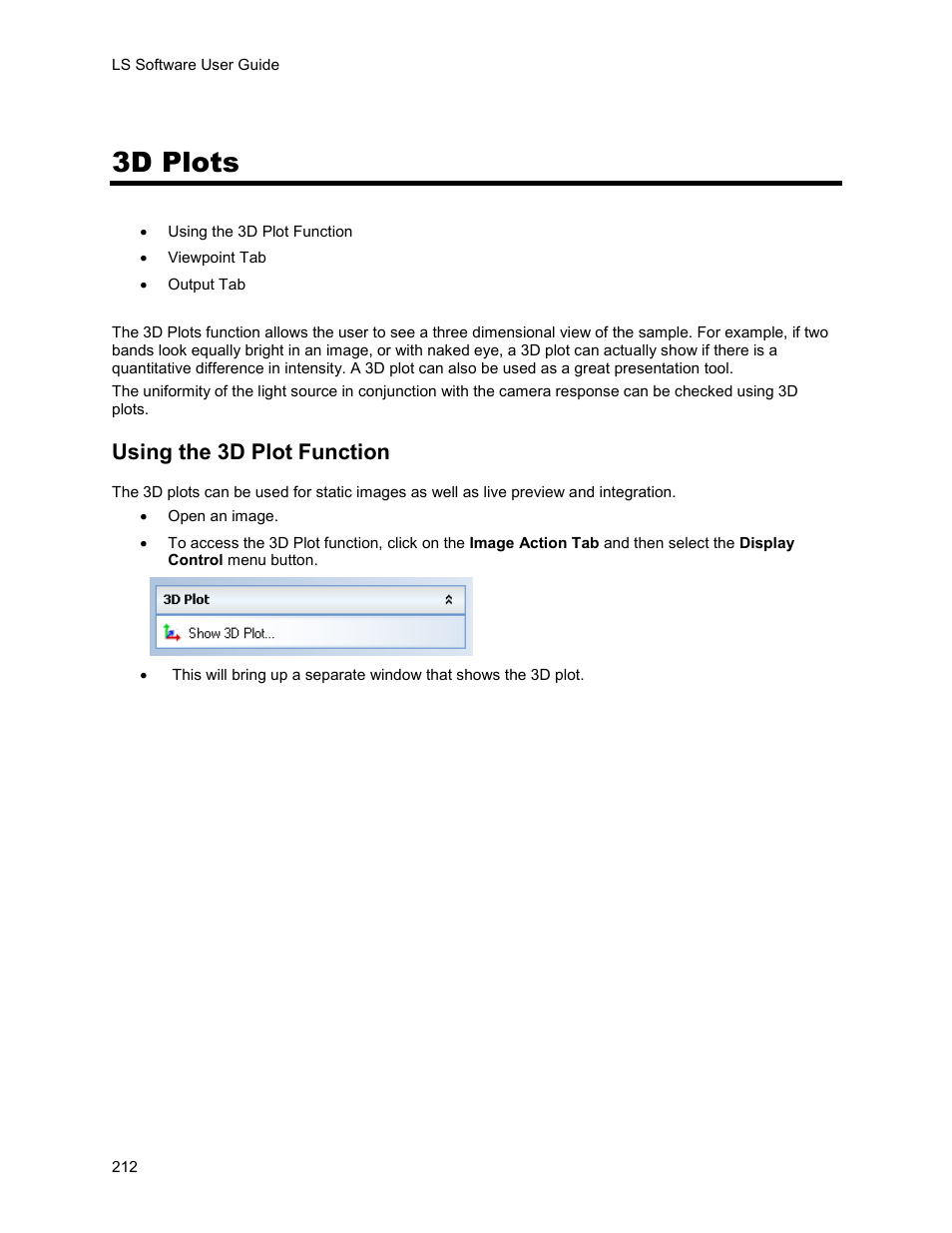 3d plots, Using the 3d plot function | UVP Life Science User Manual | Page 226 / 269