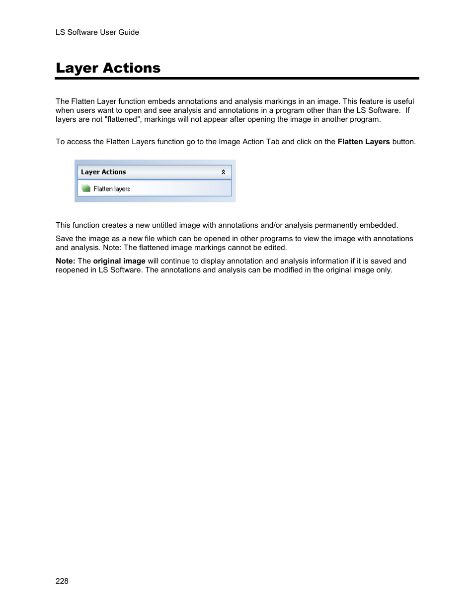 Layer actions | UVP Life Science User Manual | Page 242 / 269