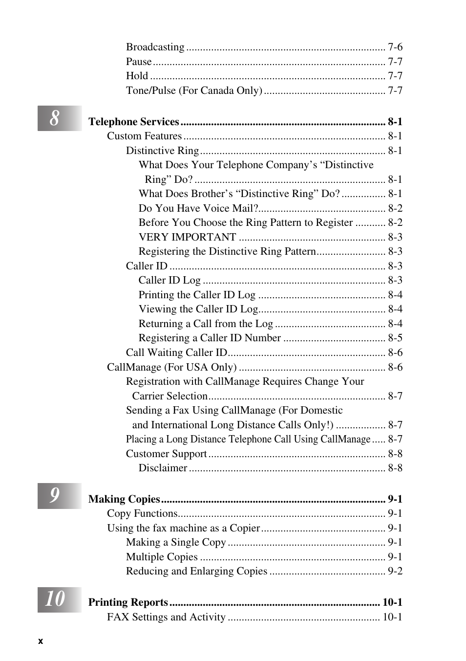 Brother FAX-775Si User Manual | Page 12 / 96