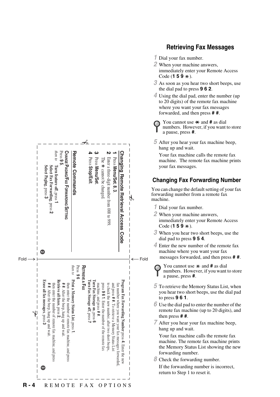 Retrieving fax messages, Changing fax forwarding number, Retrieving fax messages 1 | Brother FAX-775Si User Manual | Page 94 / 96