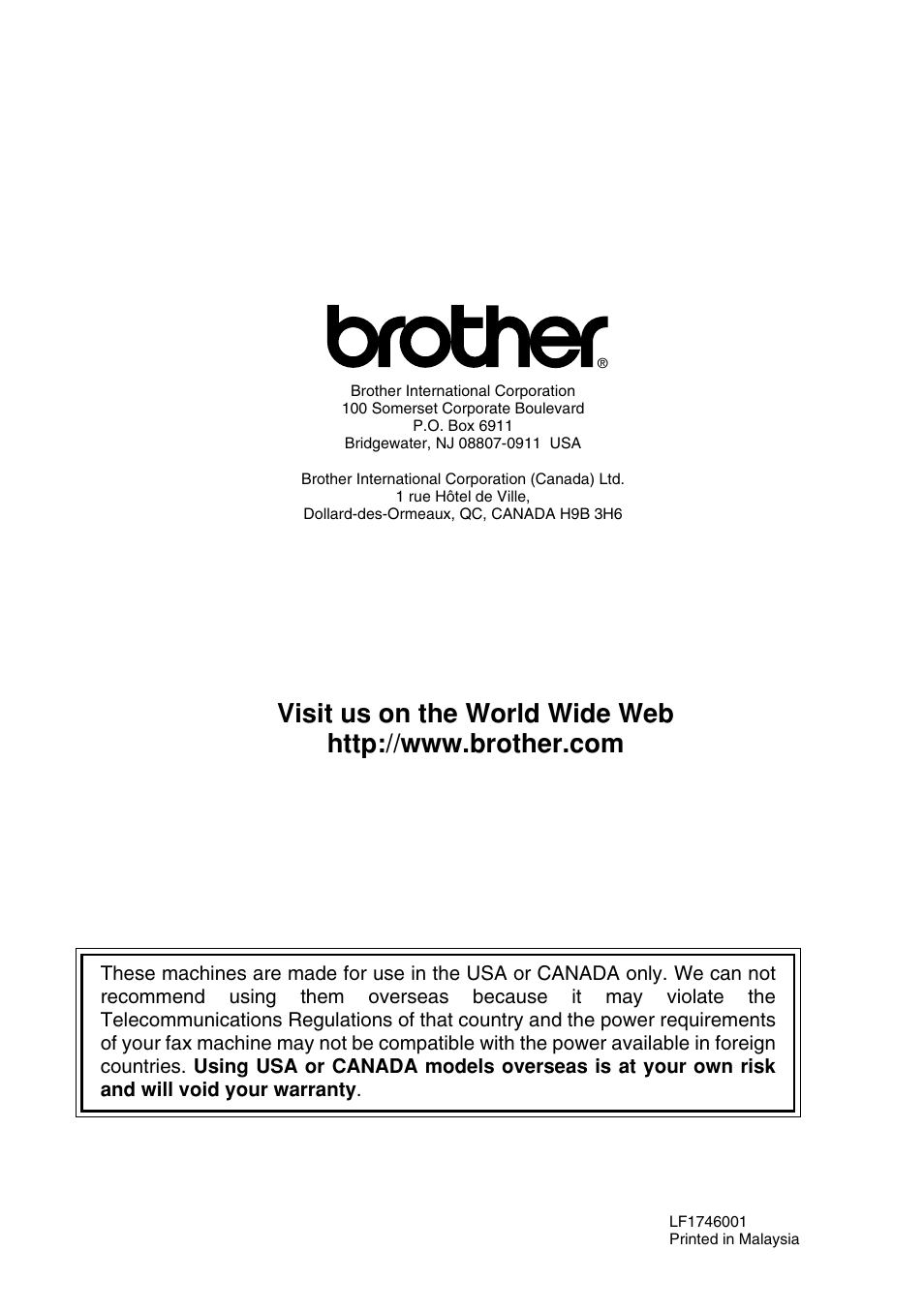 Brother FAX-775Si User Manual | Page 96 / 96