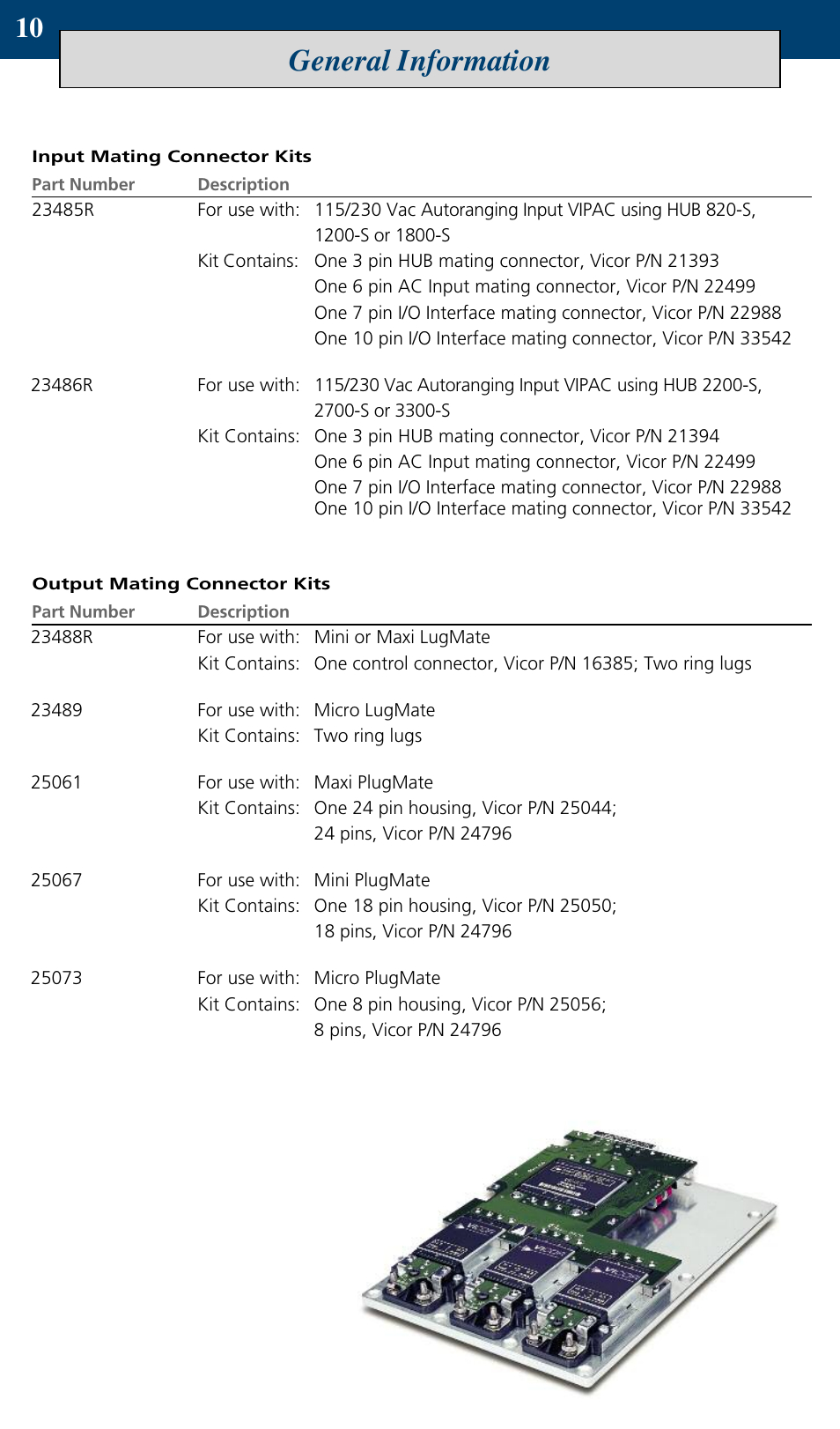 General information | Vicor VIPAC Power System 50 – 900 Watt User Manual | Page 10 / 12