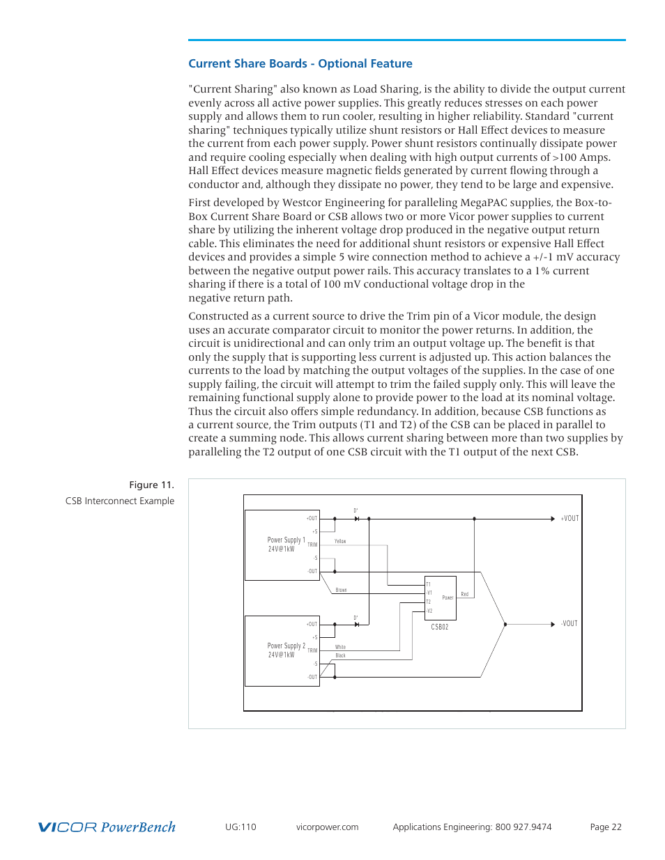 Current share boards, Current share boards - optional feature | Vicor Mini MegaPAC AC-DC Switcher User Manual | Page 22 / 27