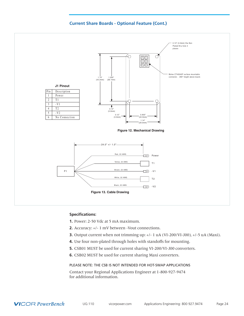 Current share boards - optional feature (cont.) | Vicor Mini MegaPAC AC-DC Switcher User Manual | Page 24 / 27