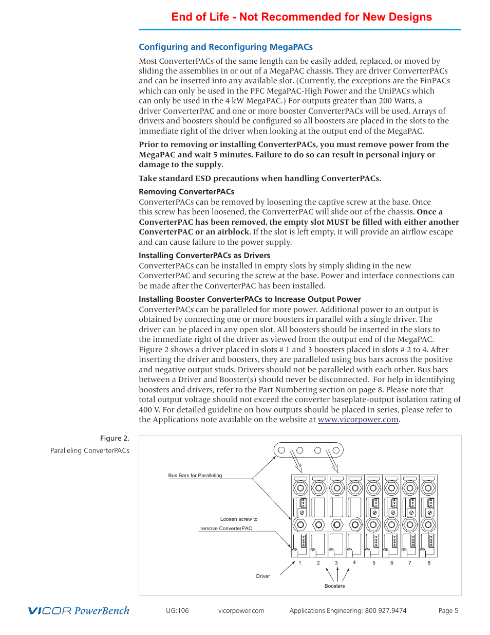 End of life - not recommended for new designs, Configuring and reconfiguring megapacs | Vicor Autoranging MegaPAC AC-DC Switcher User Manual | Page 5 / 25