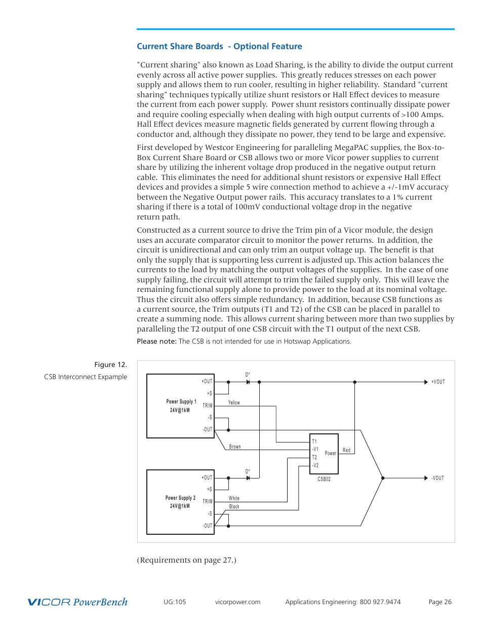 Current share boards - optional feature | Vicor Westcor PFC MegaPAC Power Factor Corrected AC-DC Switchers User Manual | Page 26 / 34