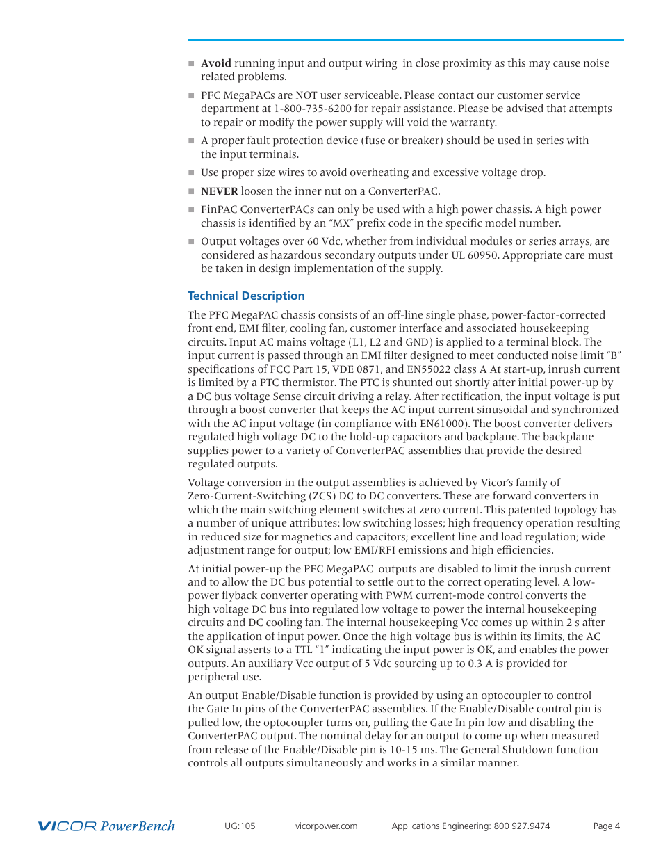 Vicor Westcor PFC MegaPAC Power Factor Corrected AC-DC Switchers User Manual | Page 4 / 34