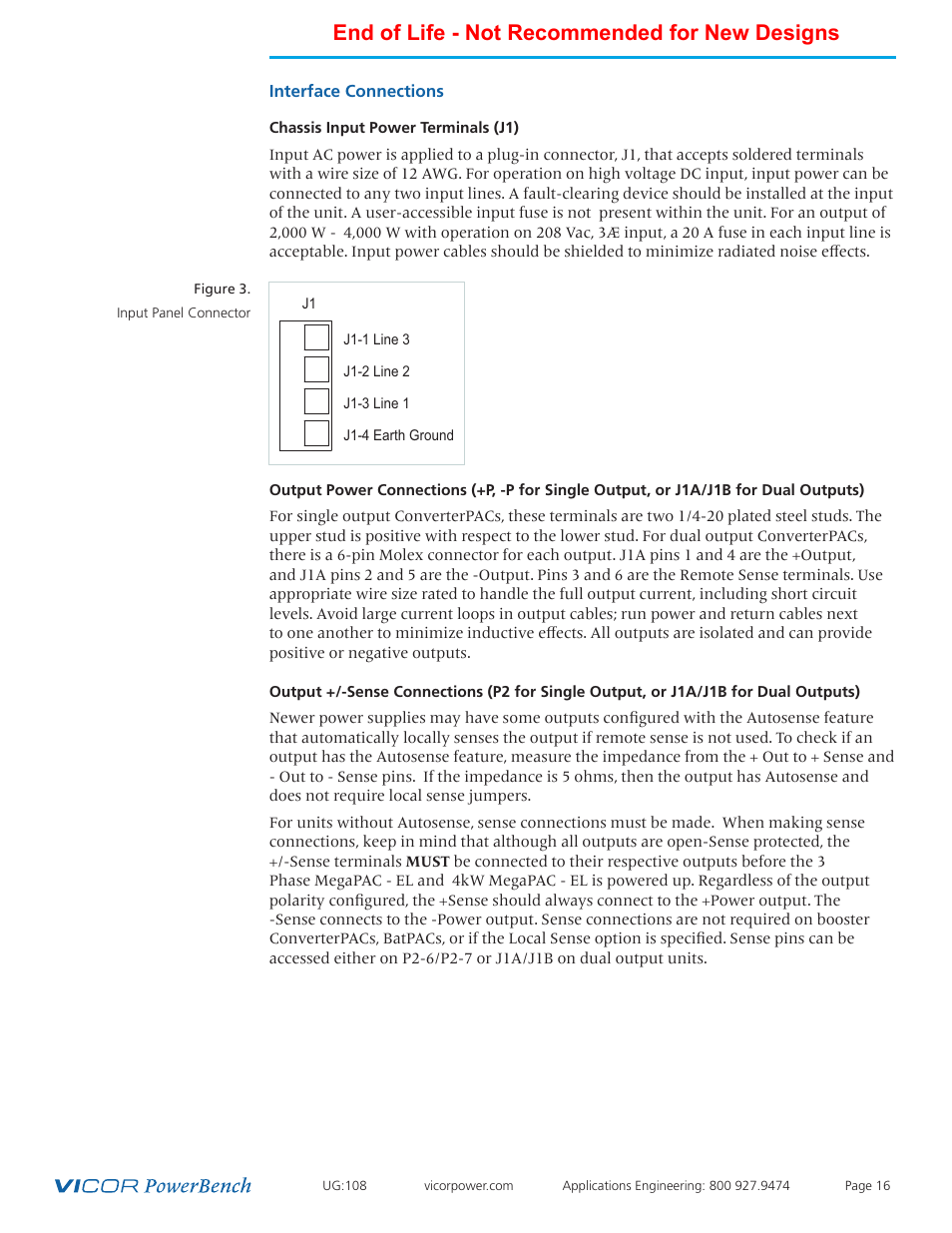 Interface connections 17, End of life - not recommended for new designs | Vicor 4kW MegaPAC-EL AC-DC Switchers User Manual | Page 16 / 30