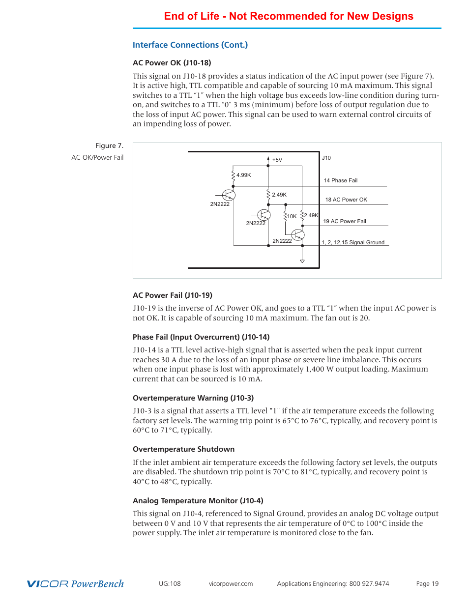 End of life - not recommended for new designs, Interface connections (cont.) | Vicor 4kW MegaPAC-EL AC-DC Switchers User Manual | Page 19 / 30