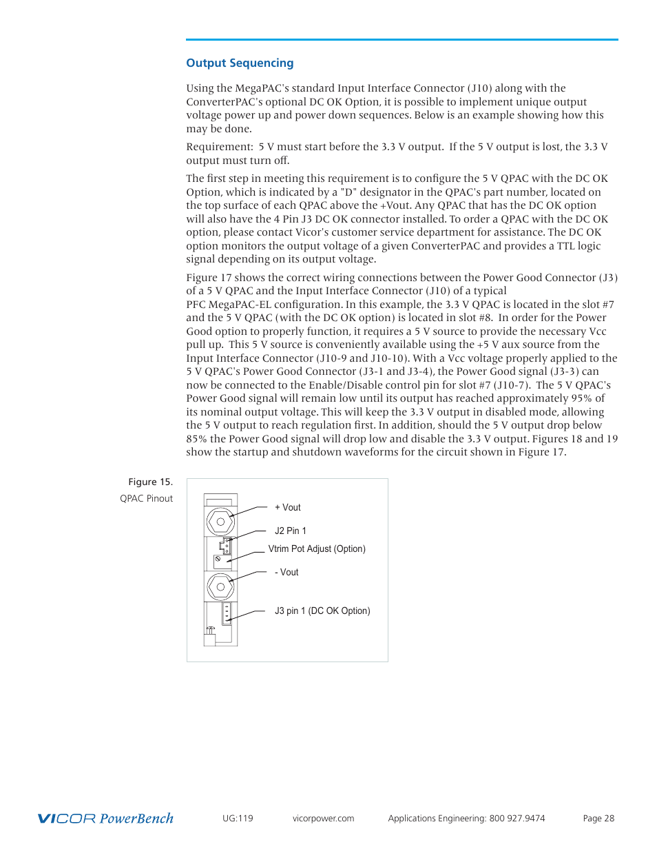 Output sequencing | Vicor PFC MegaPAC-HPEL Power Factor Corrected AC-DC Switchers User Manual | Page 28 / 32