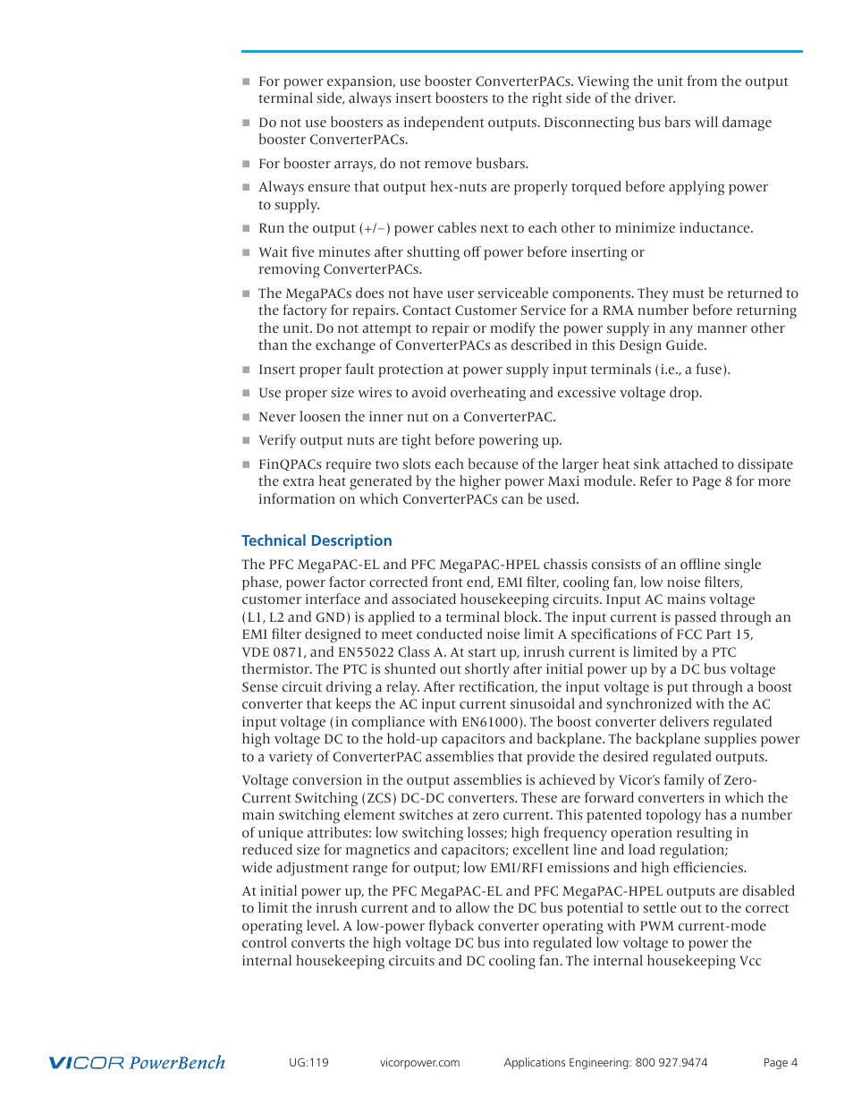 Technical description | Vicor PFC MegaPAC-HPEL Power Factor Corrected AC-DC Switchers User Manual | Page 4 / 32