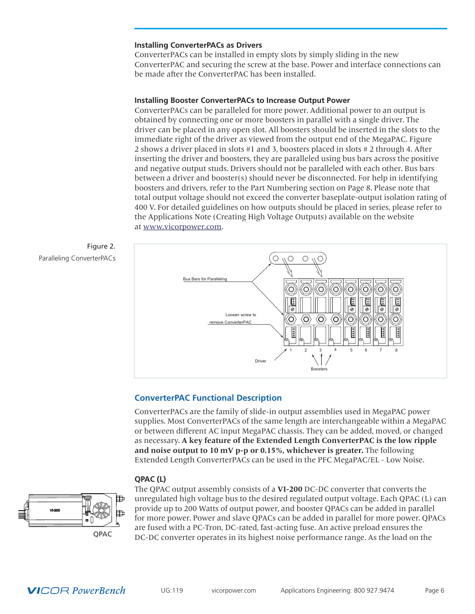 Converterpac 6 description, Converterpac functional description | Vicor PFC MegaPAC-HPEL Power Factor Corrected AC-DC Switchers User Manual | Page 6 / 32