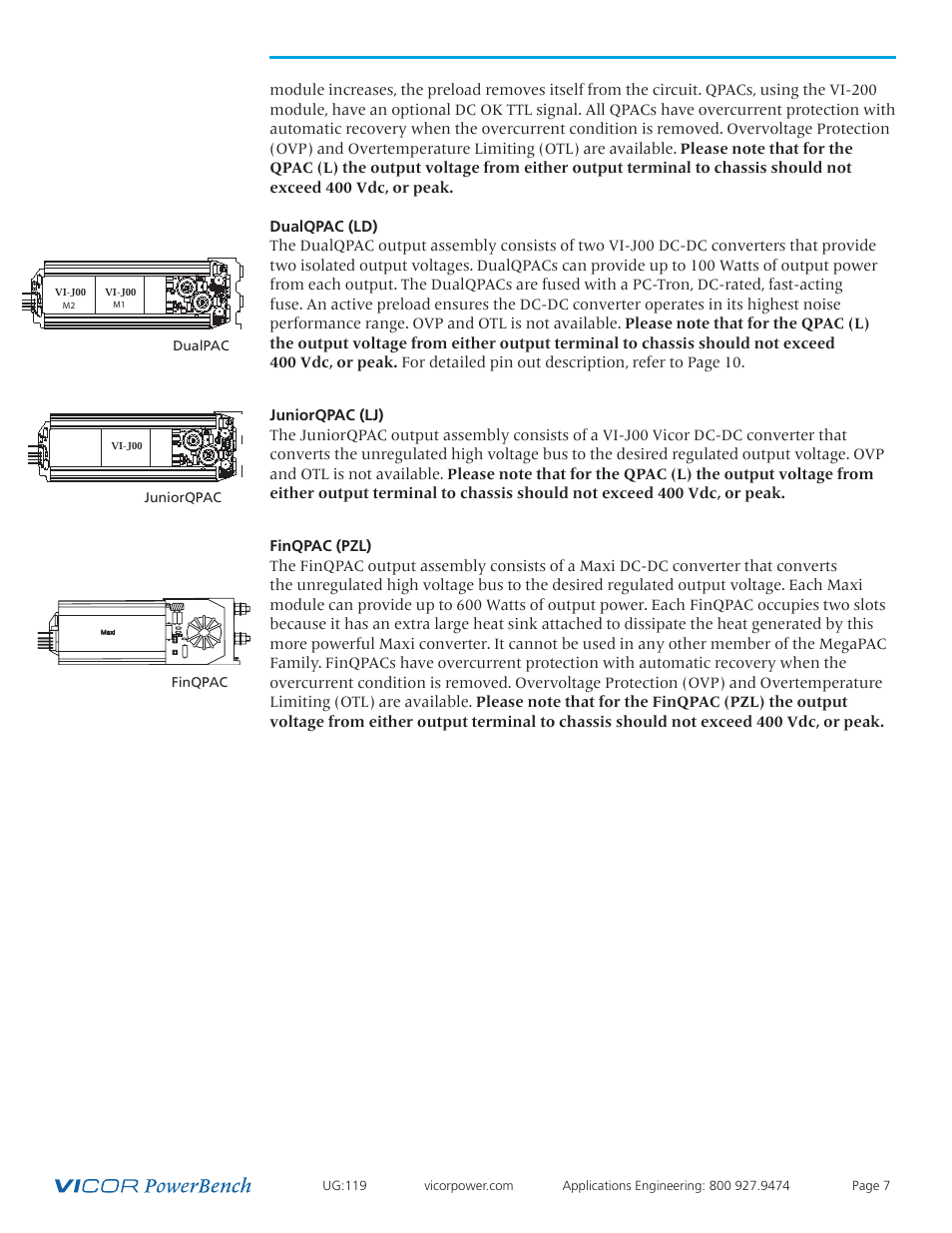 Vicor PFC MegaPAC-HPEL Power Factor Corrected AC-DC Switchers User Manual | Page 7 / 32