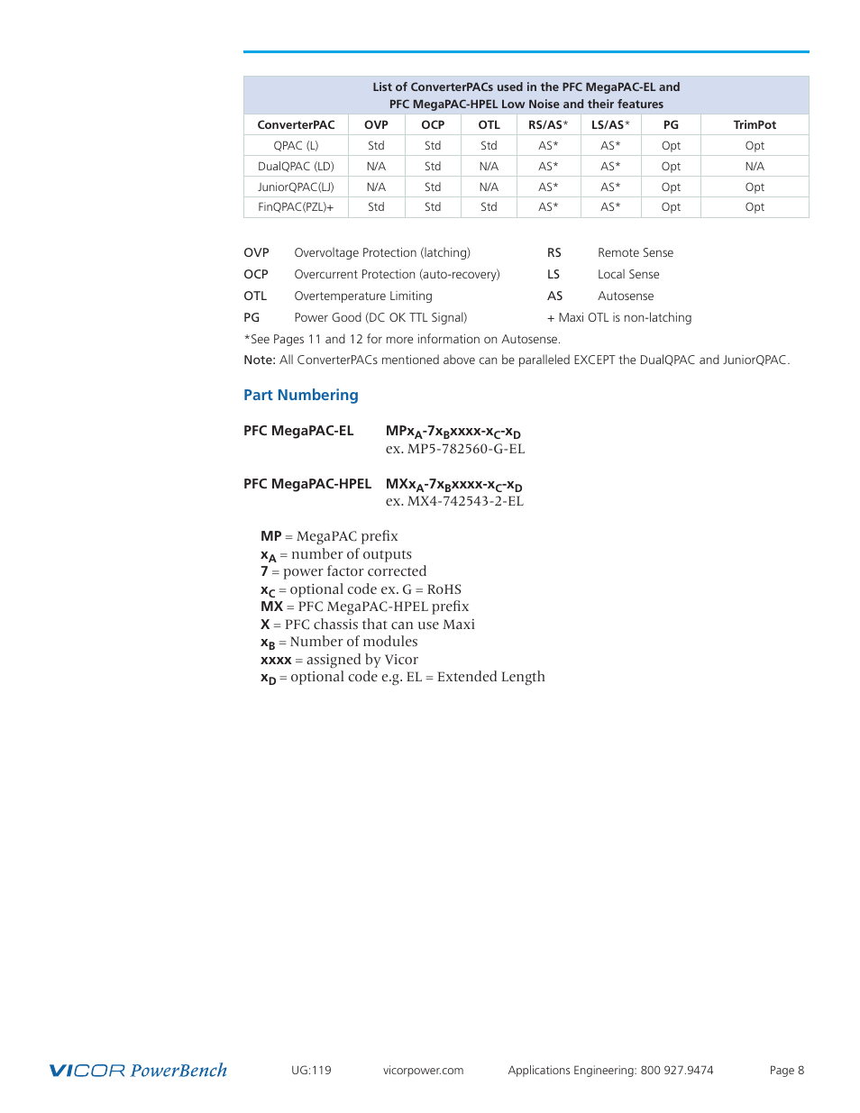 Vicor PFC MegaPAC-HPEL Power Factor Corrected AC-DC Switchers User Manual | Page 8 / 32