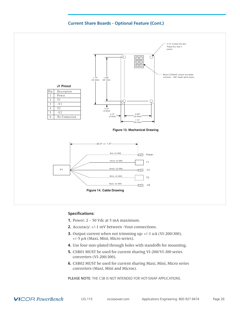 Current share boards - optional feature (cont.) | Vicor Westcor PFC Mini Power Factor Corrected AC-DC Switcher User Manual | Page 26 / 29