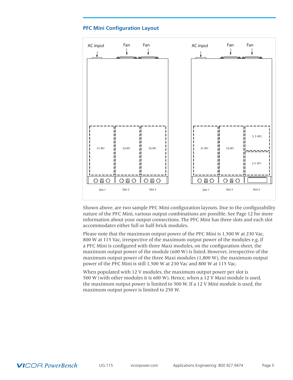 Pfc mini, Configuration, Layout | Pfc mini configuration layout | Vicor Westcor PFC Mini Power Factor Corrected AC-DC Switcher User Manual | Page 5 / 29