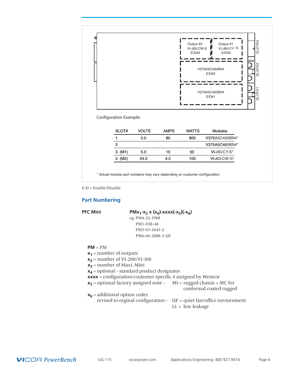 Part numbering | Vicor Westcor PFC Mini Power Factor Corrected AC-DC Switcher User Manual | Page 6 / 29