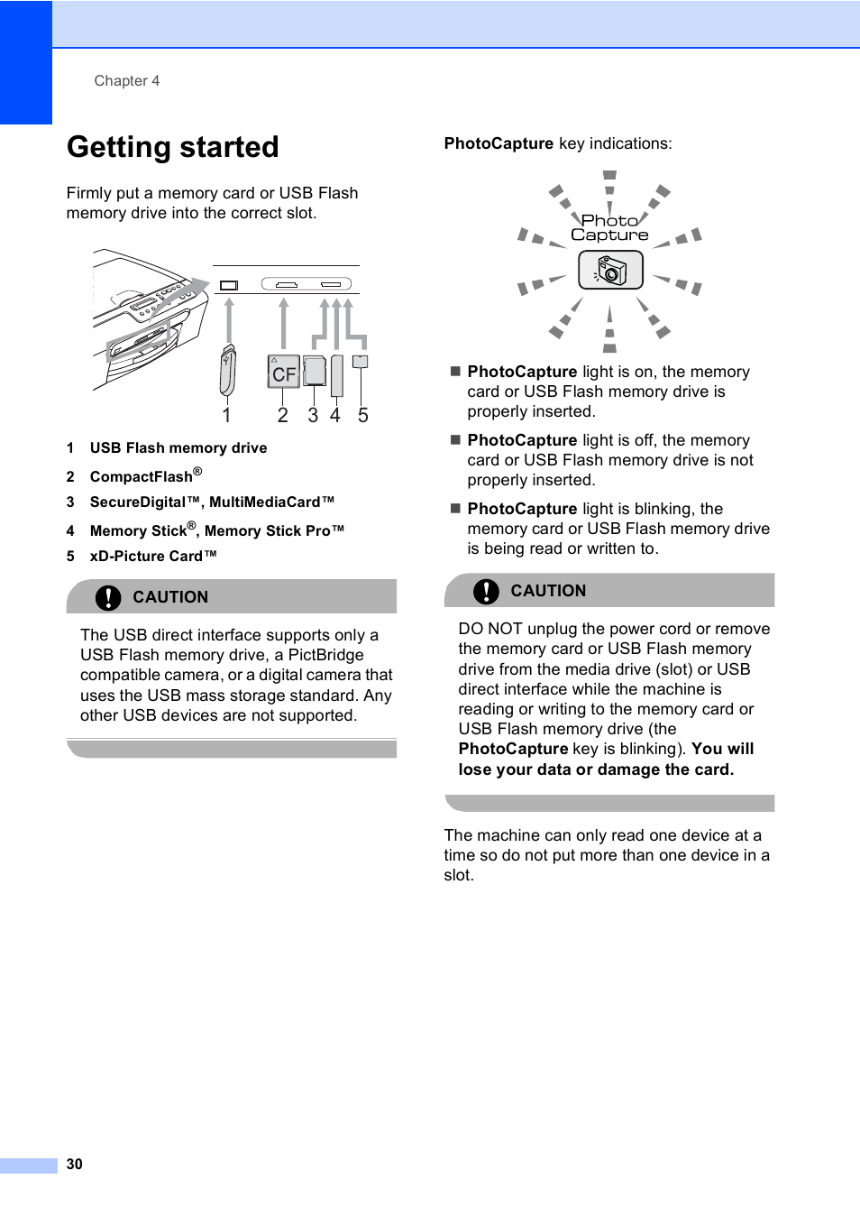 Getting started | Brother DCP-135C User Manual | Page 38 / 98