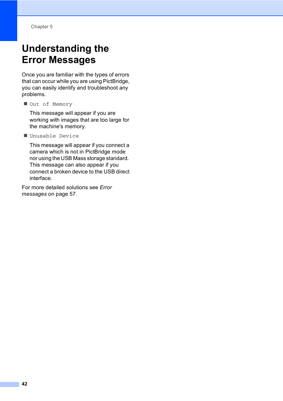 Understanding the error messages | Brother DCP-135C User Manual | Page 50 / 98