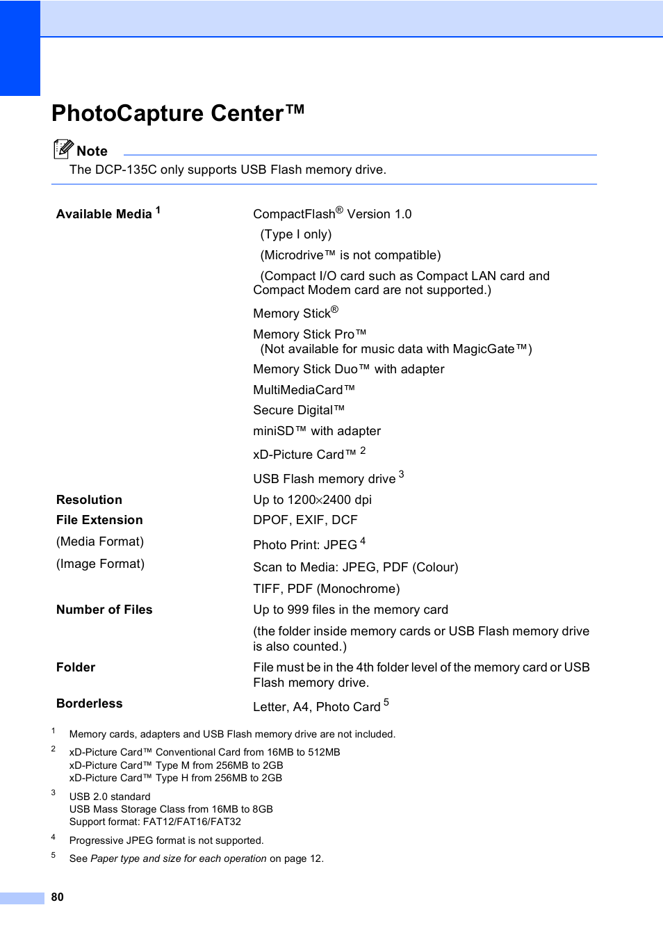 Photocapture center | Brother DCP-135C User Manual | Page 88 / 98