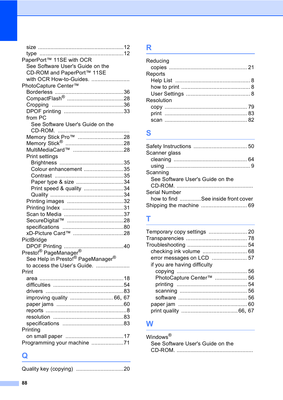 Brother DCP-135C User Manual | Page 96 / 98