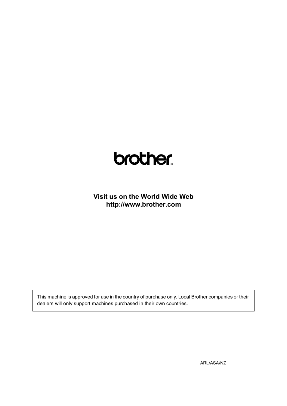 Brother arl/asa/nz | Brother DCP-135C User Manual | Page 98 / 98