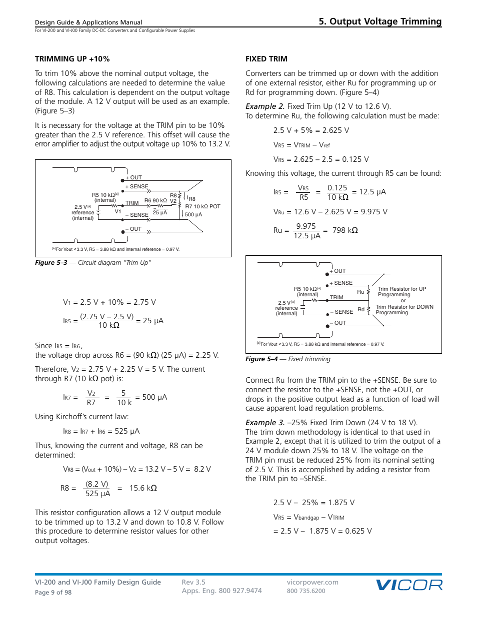 Output voltage trimming | Vicor VI-J00 Family DC-DC Converters and Configurable Power Supplies User Manual | Page 10 / 99