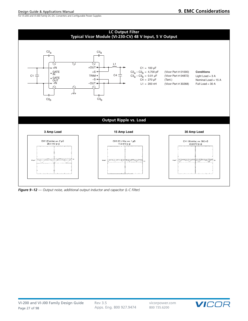 Emc considerations | Vicor VI-J00 Family DC-DC Converters and Configurable Power Supplies User Manual | Page 28 / 99