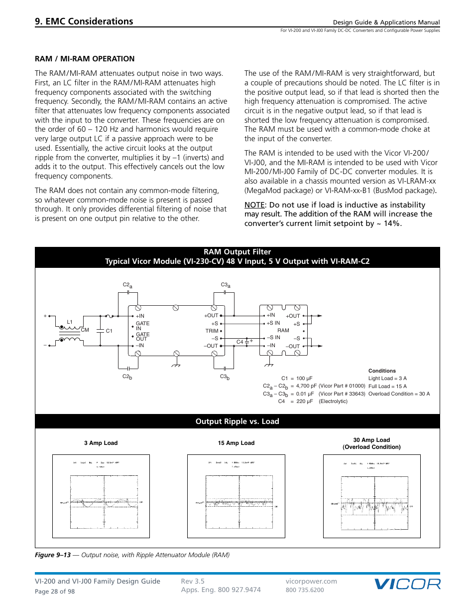 Emc considerations | Vicor VI-J00 Family DC-DC Converters and Configurable Power Supplies User Manual | Page 29 / 99